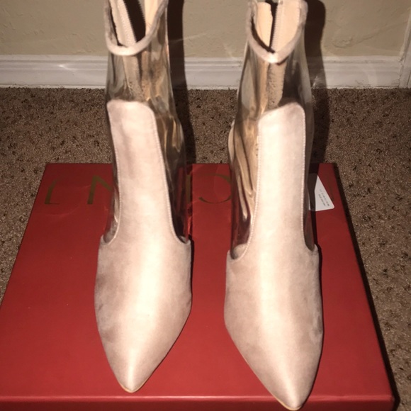 NIB -Vinyl Faux Suede booties - Picture 4 of 10